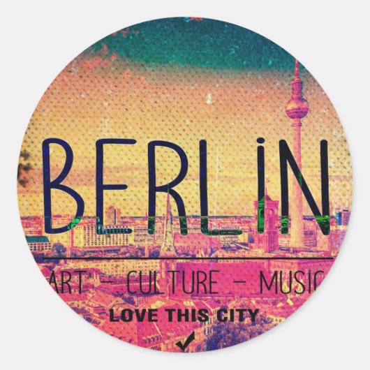 Berlijn, Love This City series, Circle Ronde Sticker (Voorkant)