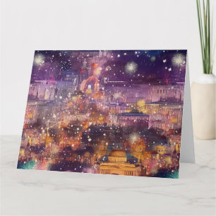 Berlijn met Kerst & Nieuwjaar in Waterverf Kaart