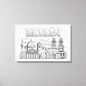 Berlijn Minimalistische Stretch canvas kunst (Voorkant)