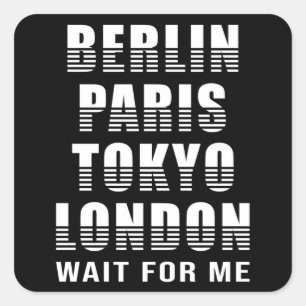 Berlijn Parijs Tokio Londen City Cities Grappig Ca Vierkante Sticker