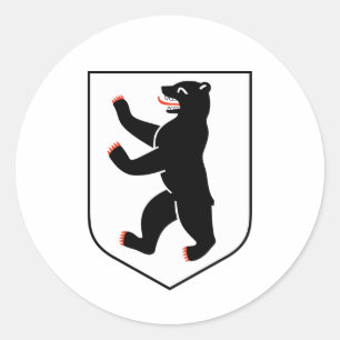 Berlijn stadssymbool Duitsland vlag beer embleem Ronde Sticker
