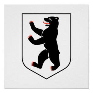 Berlijn stadsymbool Duitsland vlag beer embleem Perfect Poster