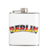 Berlijn, tekst met Duitse vlag Heupfles (Voorkant)