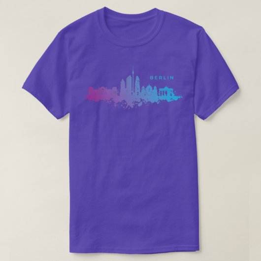 Berlijn Watercolor Skyline T-shirt (Design voorkant)