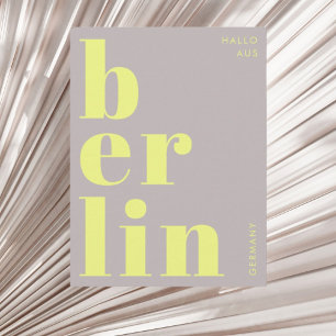 Berlijns Duitsland moderne typografie geel Briefka Briefkaart