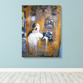 Berlijnse camera Graffiti Street art, echte wereld Canvas Afdruk (Insitu (Houten vloer))