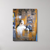 Berlijnse camera Graffiti Street art, echte wereld Canvas Afdruk (Voorkant)