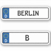 Berlijnse kennzeichen, Duits Bord motorrijbewijs Sticker (Voorkant)