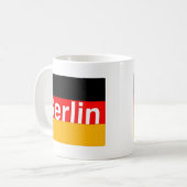Berlijnse Logo in het Wit over de Duitse vlag Koffiemok (Voorkant links)