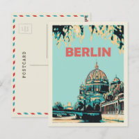 Berlijnse musea eilandafbeelding Duitsland Postcar