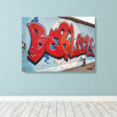 Berlijnse muur graffiti canvas afdruk (Insitu (Houten vloer))