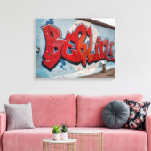 Berlijnse muur graffiti canvas afdruk (Insitu (Woonkamer))