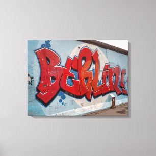 Berlijnse muur graffiti canvas afdruk