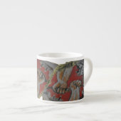 Berlijnse Muur Graffiti Grote Espresso Mok (Voorkant rechts)