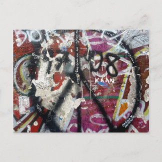 berlijnse muur graffiti peace briefkaart