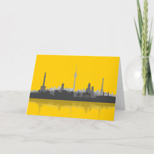 Berlijnse stad Skyline Grußkarte / Klappkarte Kaart