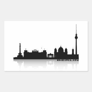 Berlijnse stadsgezicht_2 rechthoekige sticker
