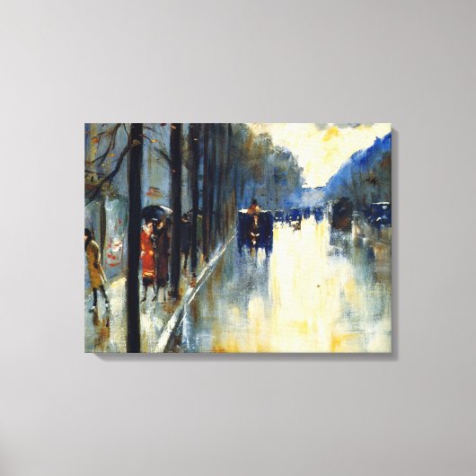 Berlijnse straat in de late herfst, fine art canvas afdruk (Voorkant)