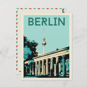 Berlijnse uitzicht met Fernsehturm illustratie Dui Briefkaart
