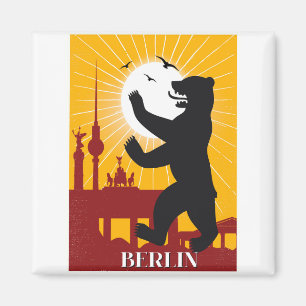 Berlijnse vintage poster travel magneet