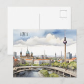 Berlijnse waterverf kunst briefkaart (Voorkant / Achterkant)