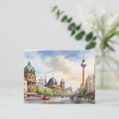 Berlijnse waterverf kunst briefkaart (Staand voorkant)