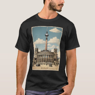 Berlijnse wijnposter t-shirt