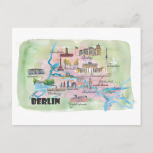 Berlin Allemagne Retro Vintage Carte