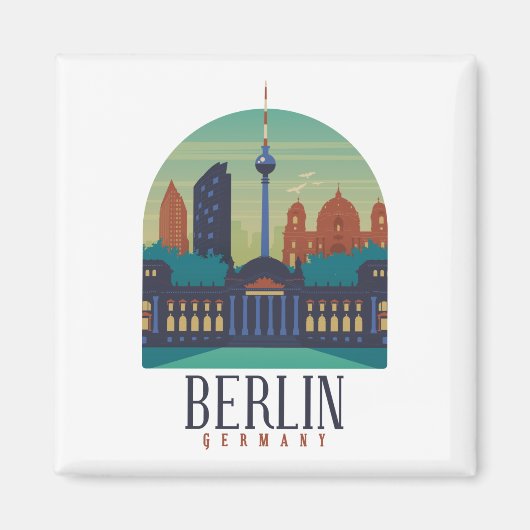 Berlin Allemagne Skyline Magnet (Devant)
