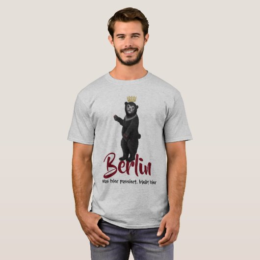 Berlin Beer-was hier passiert, bleibt hier T-shirt (Voorkant volledig)