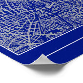 Berlin Blueprint City Map Poster Blue Minimal Urba (Hoek)