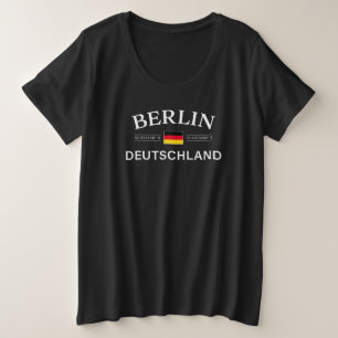 Berlin Deutschland coördineert Duits Grote Maat T-shirt