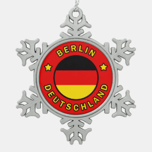 Berlin Deutschland Tin Sneeuwvlok Ornament