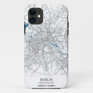 Berlin Duitsland City Map Coordinates iPhone 11 Hoesje