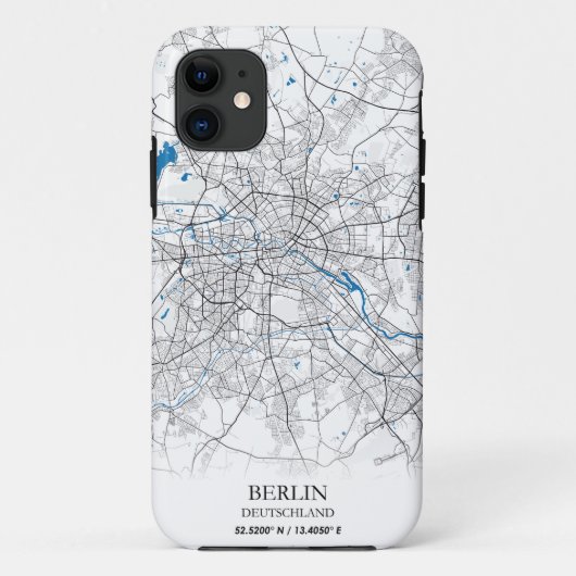 Berlin Duitsland City Map Coordinates Case-Mate iPhone Case (Achterkant)