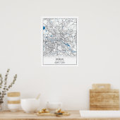 Berlin Duitsland City Map Coordinates Poster (Keuken)