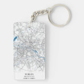 Berlin Duitsland City Map Coordinates Sleutelhanger (achterkant)