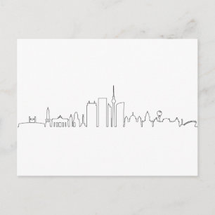 BERLIN Duitsland Hoofdstad Skyline Silhouette Briefkaart