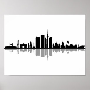 BERLIN Duitsland Hoofdstad Skyline Silhouette Poster