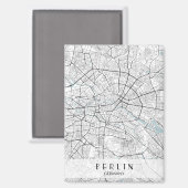 Berlin Duitsland Map Canvas Print Magneet (Voorkant / Achterkant)