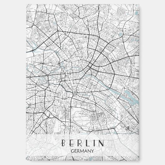 Berlin Duitsland Map Canvas Print Magneet (Voorkant)