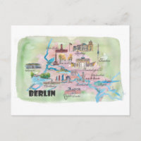 Berlin Duitsland Retro kaart