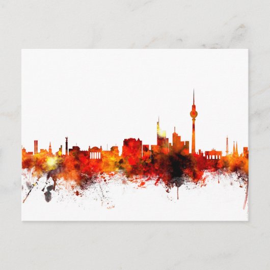 Berlin Duitsland Skyline Briefkaart (Voorkant)