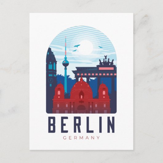 Berlin Duitsland Skyline Briefkaart (Voorkant)