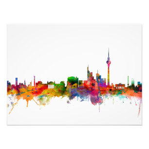 Berlin Duitsland Skyline Foto Afdruk