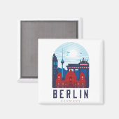 Berlin Duitsland Skyline Magnet Magneet (Voorkant / Achterkant)