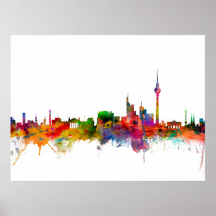 Berlin Duitsland Skyline Poster