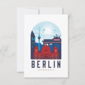 Berlin Duitsland Skyline Wenskaart Kaart (Voorkant)