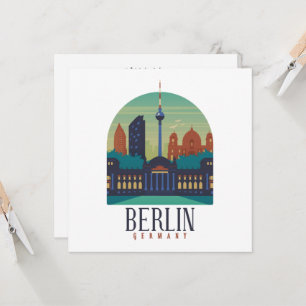 Berlin Duitsland Skyline  Wenskaart Kaart