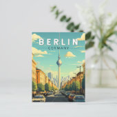 Berlin Duitsland Travel Art Vintage Briefkaart (Staand voorkant)
